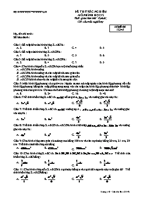 Đề thi trắc nghiệm môn Hình học 12 - Mã đề thi 12345
